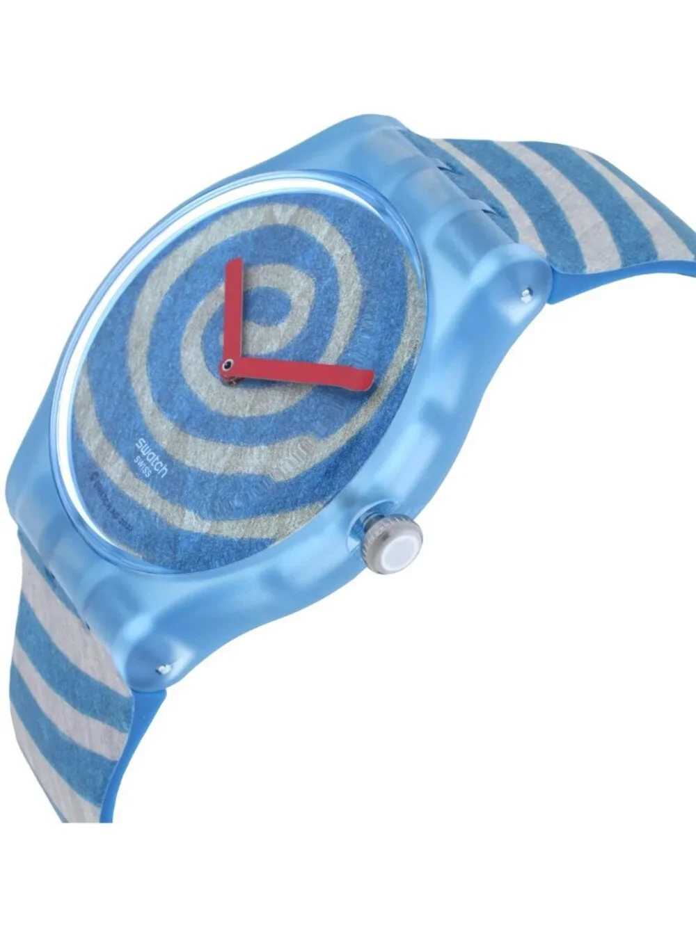 NWT Swatch Bourgeois's Spirals Quartz Blue Dial Watch